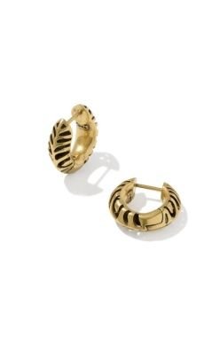 Kendra Scott | Tiger Striped Mikki Huggie Earrings Vintage Gold - Sugar Co.