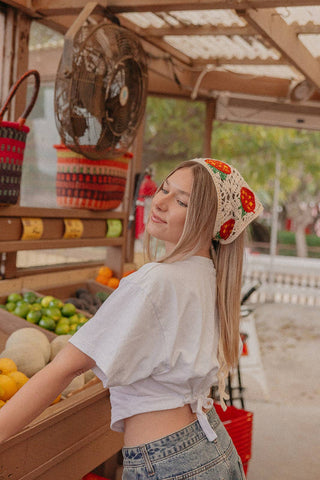 KNITTED FARMERS MARKET BANDANA: SUNFLOWER - Sugar Co.