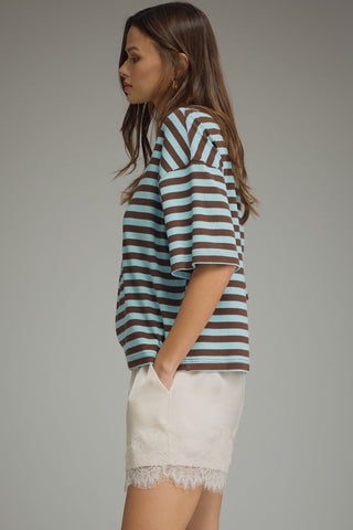 Lane Stripe Knit Blue Brown - Sugar Co.
