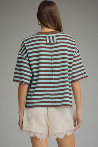 Lane Stripe Knit Blue Brown - Sugar Co.