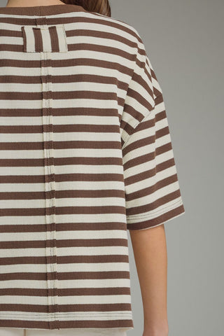 Lane Stripe Knit Brown - Sugar Co.