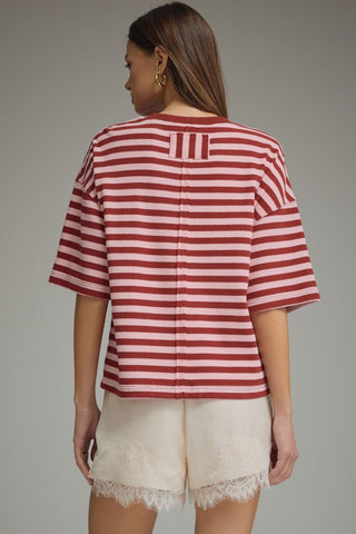 Lane Stripe Knit Burgundy - Sugar Co.