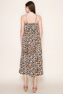Leopard Strap Midi Dress - Sugar Co.