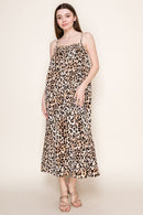 Leopard Strap Midi Dress - Sugar Co.