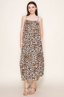 Leopard Strap Midi Dress - Sugar Co.