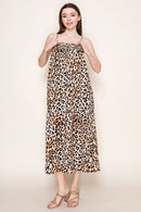 Leopard Strap Midi Dress - Sugar Co.