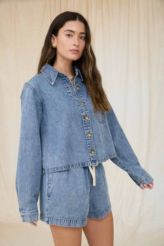 Let's Go Denim Boxy Crop - Sugar Co.