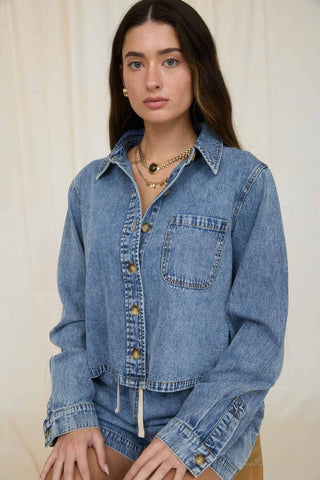 Let's Go Denim Boxy Crop - Sugar Co.