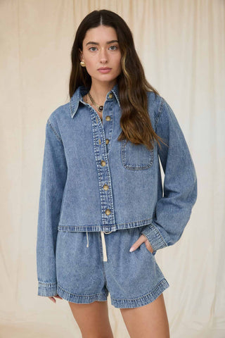 Let's Go Denim Boxy Crop - Sugar Co.