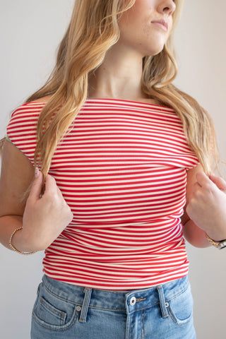 Liberty Stripe Fitted Top - Sugar Co.