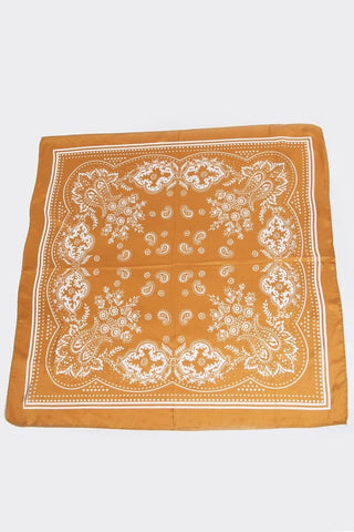 Light Paisley Design Square Bandana Scarf: FU - Sugar Co.