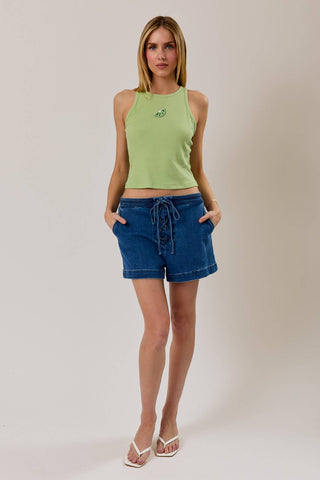 Lime Beaded Tank - Sugar Co.