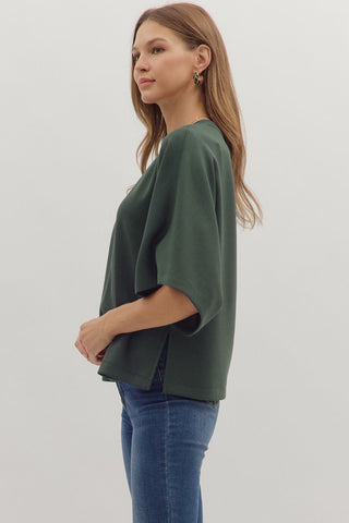 Lindsey Top Dark Green - Sugar Co.