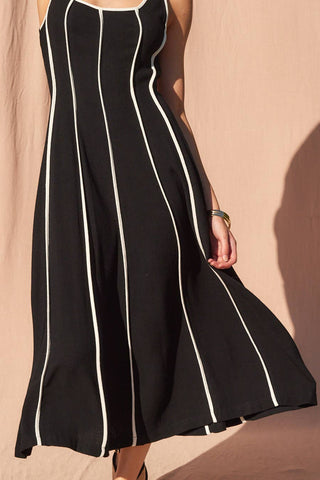 Linen Midi Dress: Brown - Sugar Co.