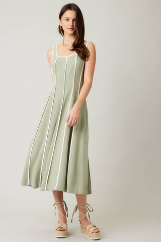 Linen Midi Dress: Brown - Sugar Co.