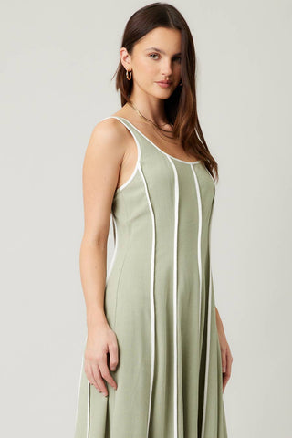 Linen Midi Dress: Brown - Sugar Co.
