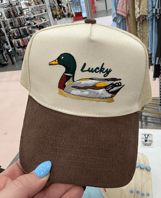 Lucky Duck | Brown Corduroy Trucker Hat - Sugar Co.