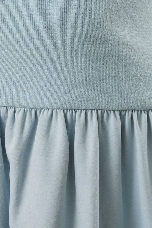 Maggie Mixed Media Dress Light Blue - Sugar Co.