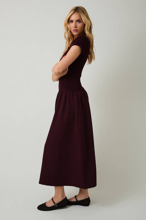 Maggie Mixed Media Dress Light Blue - Sugar Co.