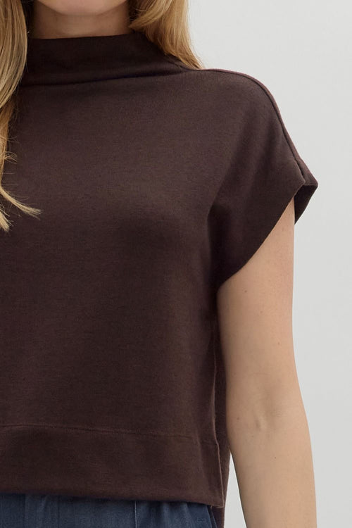 Magnolia Mock Neck Ruby - Sugar Co.