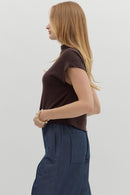 Magnolia Mock Neck Ruby - Sugar Co.