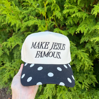 Make Jesus Famous Polka Dot Hat - Sugar Co.