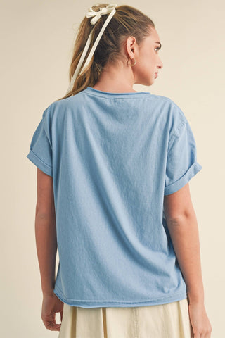 Mali Baby Tee Short Sleeve Top: Ocean - Sugar Co.