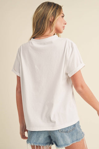 Mali Baby Tee Short Sleeve Top White - Sugar Co.