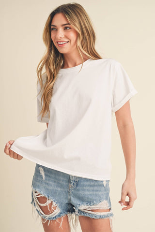Mali Baby Tee Short Sleeve Top White - Sugar Co.