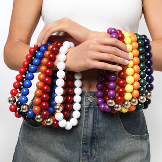 Marjorie Game Day Gumball Beaded Necklace: Yellow - Sugar Co.