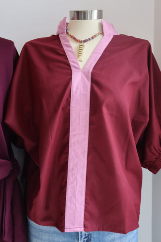 Marlowe Blouse Burgundy - Sugar Co.