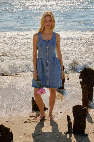 Meet Me Denim Mini Dress - Sugar Co.