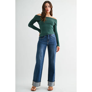 Mica | Salem Slim Wide Cuff Jean - Sugar Co.