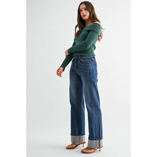 Mica | Salem Slim Wide Cuff Jean - Sugar Co.