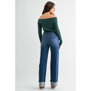Mica | Salem Slim Wide Cuff Jean - Sugar Co.