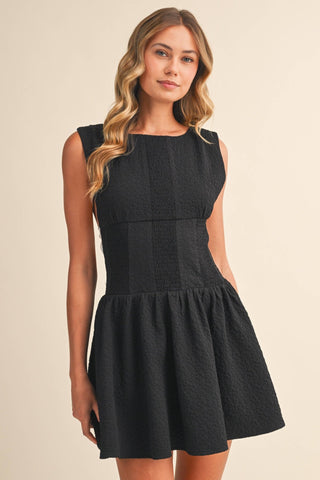 Midnight Bow Mini Dress - Sugar Co.