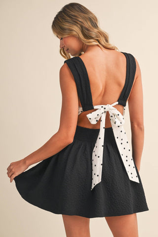 Midnight Bow Mini Dress - Sugar Co.