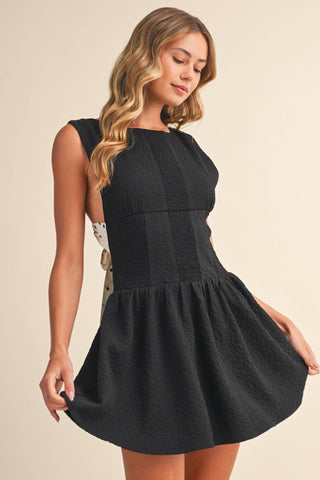 Midnight Bow Mini Dress - Sugar Co.