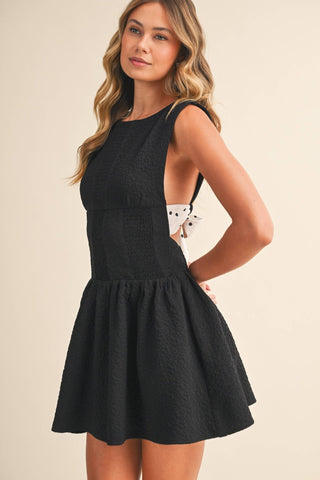 Midnight Bow Mini Dress - Sugar Co.