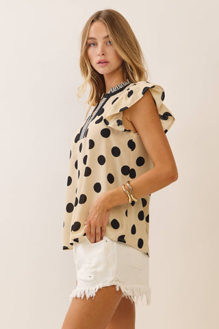 Midnight Martini Polka Dot Blouse - Sugar Co.