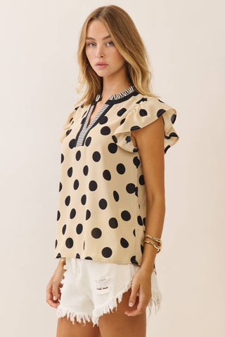 Midnight Martini Polka Dot Blouse - Sugar Co.