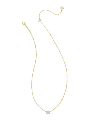Mini Elisa Gold Satellite Short Pendant Pink Opalite Crystal - Sugar Co.
