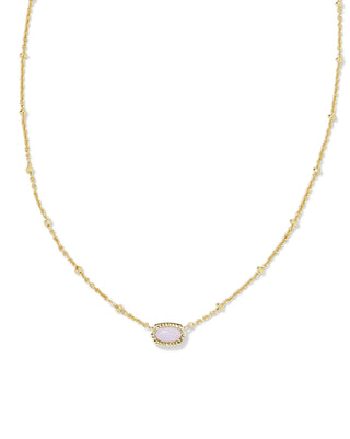 Mini Elisa Gold Satellite Short Pendant Pink Opalite Crystal - Sugar Co.