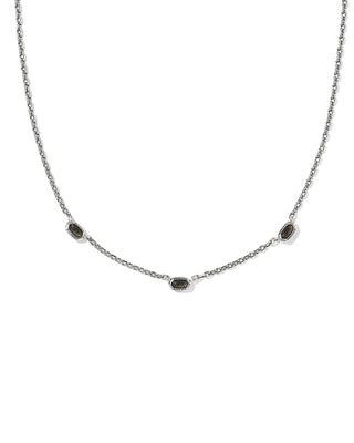 Mini Elisa Gold Three Stone Strand Necklace: Vintage Silver Golden Obsidian - Sugar Co.