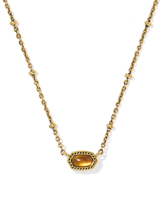 Mini Elisa Satellite Short Pendant Necklace: Vintage Gold Marbled Amber Illusion - Sugar Co.