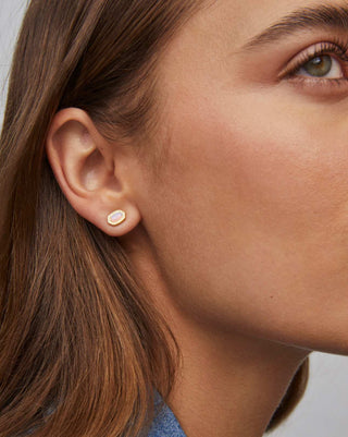 Mini Ellie Gold Stud Earrings Pink Opalite Crystal - Sugar Co.