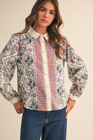 Molly Boarder Print Blouse - Sugar Co.