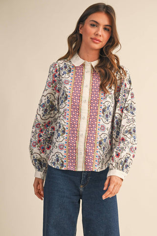Molly Boarder Print Blouse - Sugar Co.