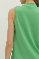 Molly Mock Neck Tank Green - Sugar Co.