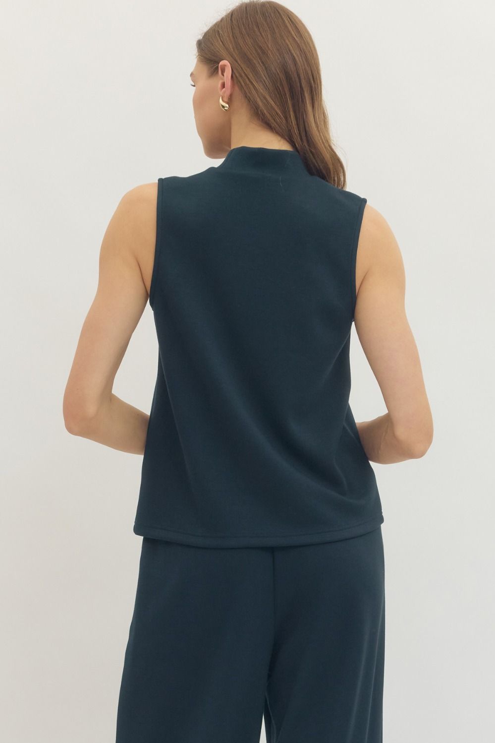 Molly Mock Neck Tank Navy - Sugar Co.